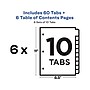 Avery Ready Index Table of Contents Paper Dividers, 1-10 Tabs, White, 6 Sets/Pack (11823)~#|#~sp61548684_sc7