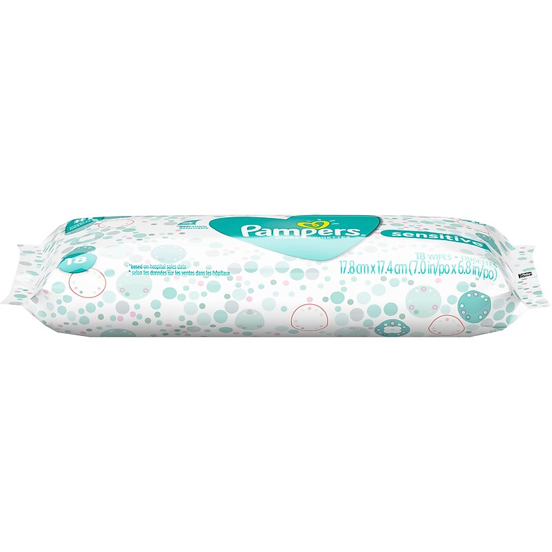 Pampers Sensitive Baby Wipes, 18/Pack (84570) image 1