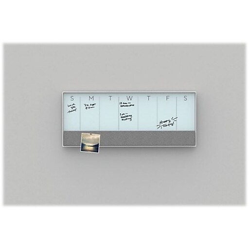 U Brands Glass DryErase Whiteboard, Aluminum Frame, 3' x 1' (3199U00