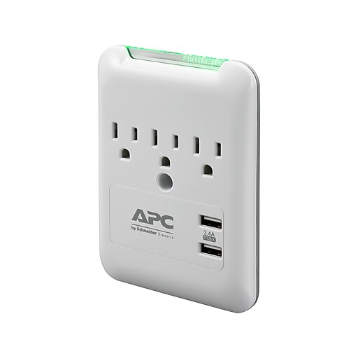 APC SurgeArrest Essential 3Outlet plus USB Surge Protector, 540 Joules
