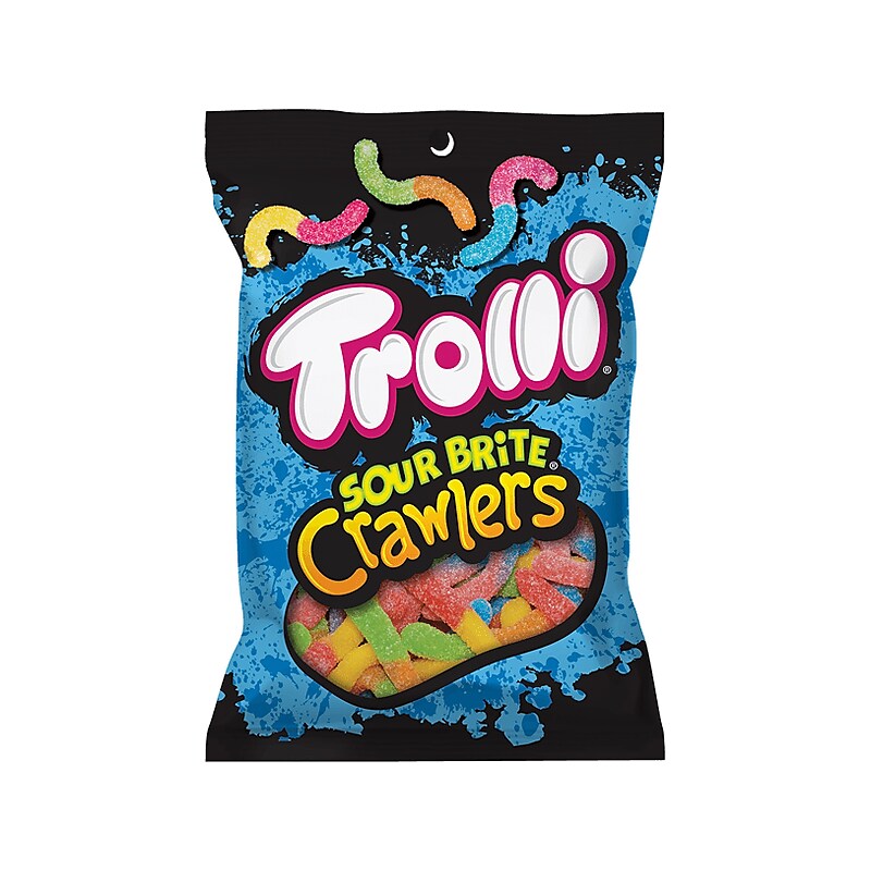 Trolli Multi-flavored Sour Brite Crawlers Gummy Candy, 5 oz., 12/Pack(FER03851) image 1
