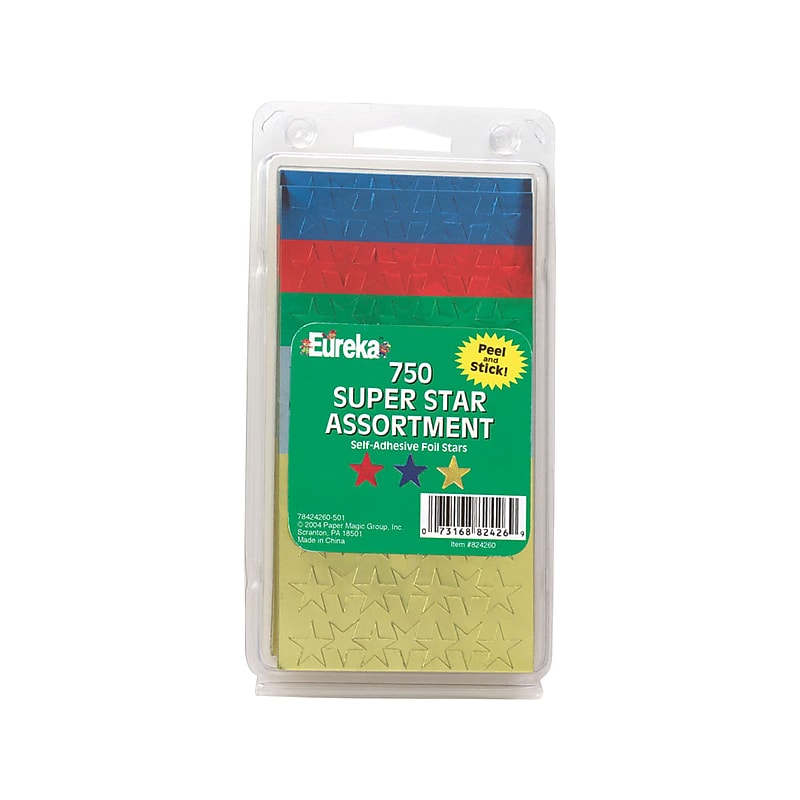 Eureka Stickers, Assorted Colors, 750/Pack (824260) image 1