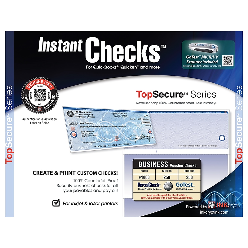 VersaCheck Instant Checks TopSecure for 1 User, Windows, CD (VCIC-9410) image 1