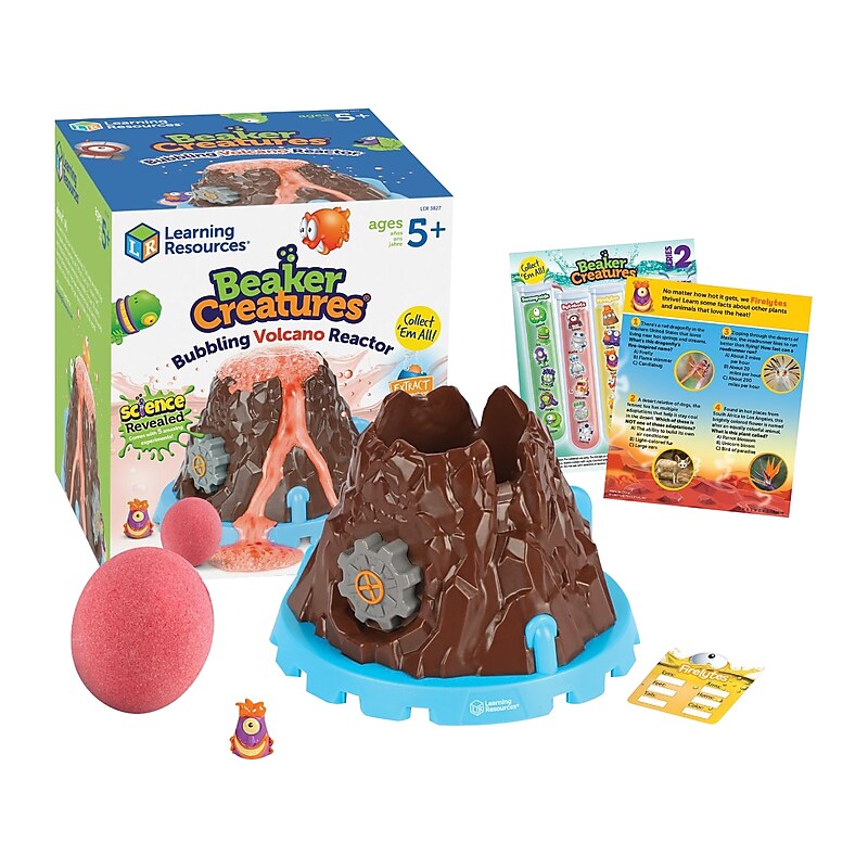 Learning Resources Beaker Creatures Bubbling Volcano Reactor Set, Assorted Colors, 3 Pieces/Set (LER 3827) image 1