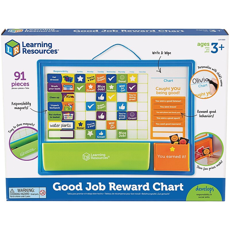 Learning Resources Good Job Reward Chart, Multicolor, 91 Tiles/Set (LER9580) image 1