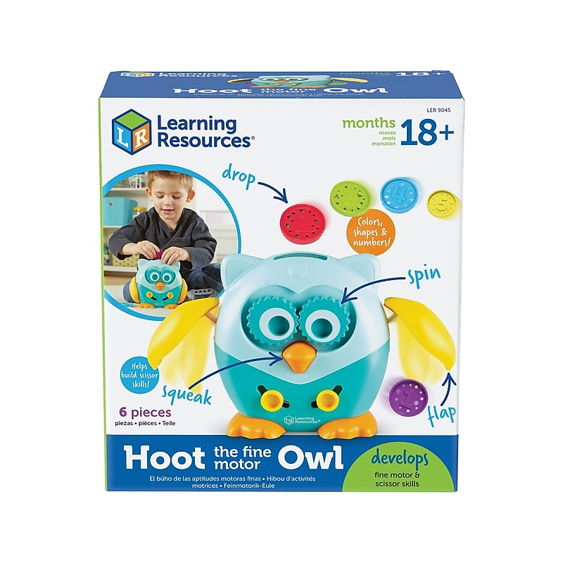 Learning Resources Hoot the Fine Motor Owl, Assorted Colors, 6 Pieces/Set (LER 9045) image 1