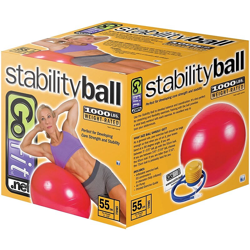 Gofit Stability Ball, Red (GF-55BALL) image 1