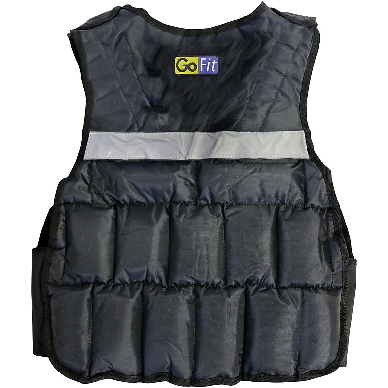 Gofit Black Unisex Adjustable 20lb. Weighted Vest, Black (GF-WV20) image 1