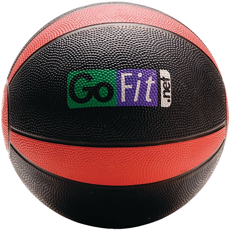 Gofit Medicine Ball, Black/Red (GF-MB8) image 1