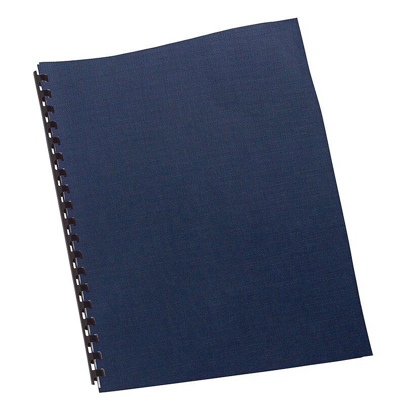 GBC Linen Weave Presentation Covers, Letter Size, Navy, 200/Pack (9742450) image 1