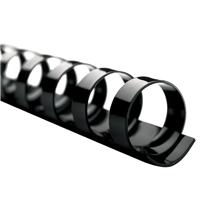 GBC CombBind 1 1/2" Plastic Binding Spine Comb, 330 Sheet Capacity, Black, 100/Box (4200010) image 1