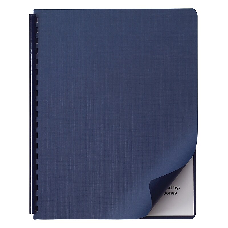 Swingline Linen Textured Presentation Covers for Binding Systems, Navy, 11-1/4 x 8-3/4, 50/Pk (2001513P) image 1