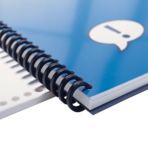 GBC ProClick 5/8" Plastic Binding Spine Comb, 110 Sheet Capacity, Black