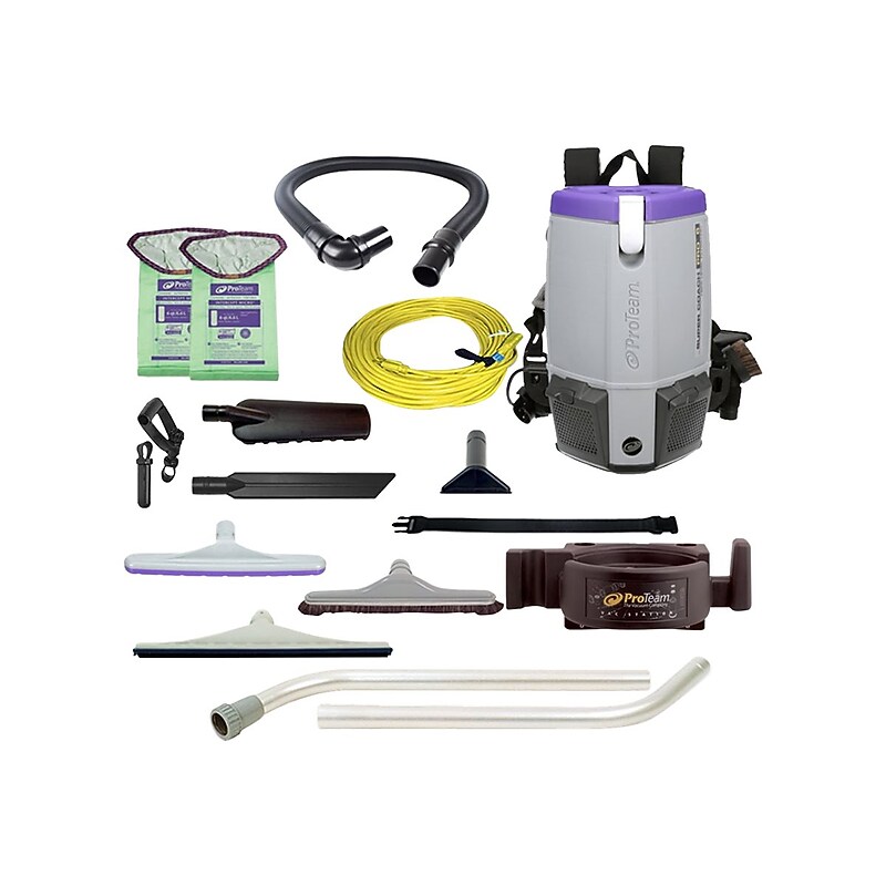 ProTeam Super Coach Pro 6 Backpack Vacuum, Gray/Purple/Black (107474) image 1