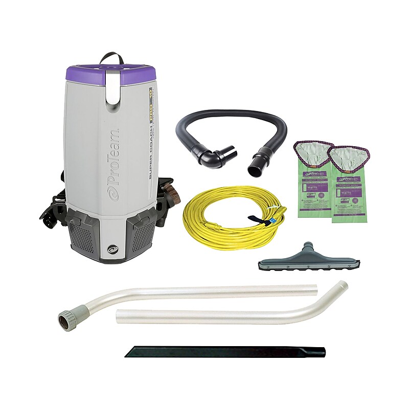 ProTeam Super Coach Pro 10 Backpack Vacuum, Gray/Purple (107306) image 1