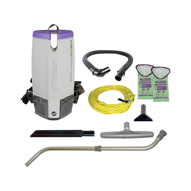 ProTeam Super Coach Pro 10 Qt. Backpack Vacuum, Gray/Purple (107305) image 1