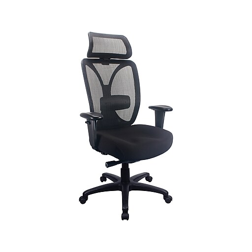 Desk chair PEBRINGE dark grey fabric/black