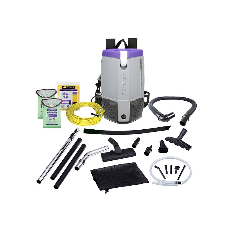 ProTeam Super Coach Pro 6 Backpack Vacuum, Gray/Purple/Black (107371) image 1
