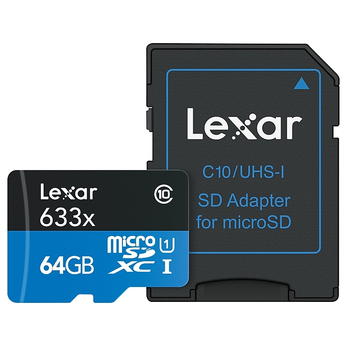 Lexar High-Performance 633x 64GB microSDXC Memory Card with