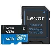 Lexar High-Performance 633x LSDMI64GBBNL633 64GB Flash Memory, microSDXC