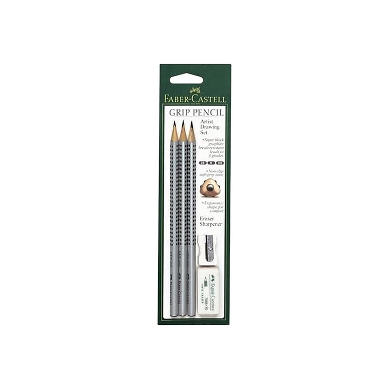 Faber-Castell Grip Classic Drawing Set, Super Black, 3/Pack (800014) image 1