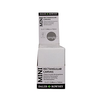 Daler-Rowney Rectangular Mini Stretched Canvases, 3"H x 2"W, White, 16/Pack (515 030 203)