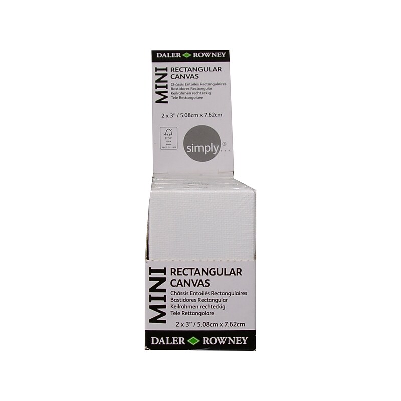 Daler-Rowney Mini Stretched Primed White Wood Stretched Canvas, 3" x 2", 16/Pack (DA515030203) image 1