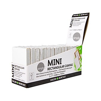 Daler-Rowney Rectangular Mini Stretched Canvases, 3"H x 2"W, White, 16/Pack (515 030 203)