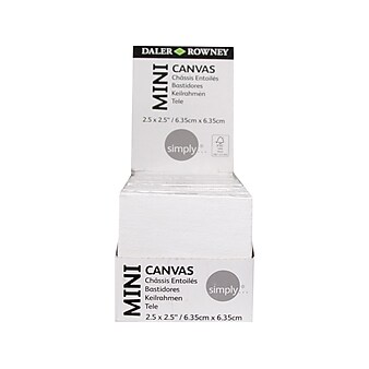 Daler-Rowney Mini Stretched Canvases, 2.5"H x 2.5"W, White, 16/Pack (515 020 202)