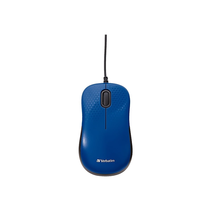 Verbatim Silent Ergonomic Ambidextrous Optical USB Mouse, Blue (70233) image 1