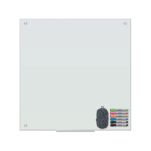 U Brands Glass DryErase Whiteboard, 3' x 3' (3971U0001) at Staples