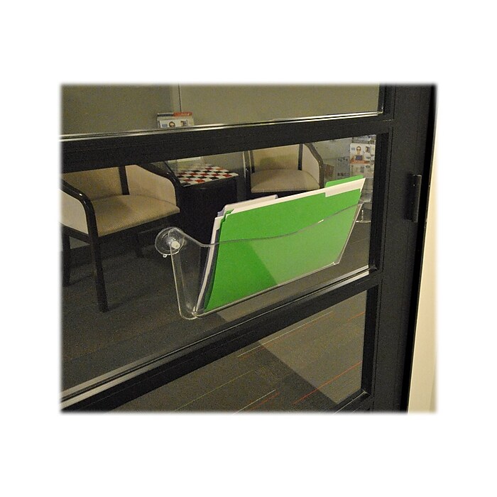Azar 1-Pocket Poly Letter/Legal Size Wall File, Clear, 4/Box