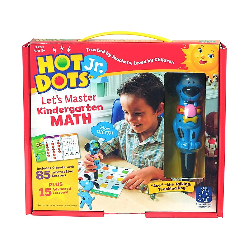Educational Insights Hot Dots Jr. Let's Master Kindergarten Math Set, 5-6 Ages (EI-2373) image 1