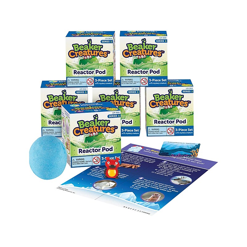Learning Resources Beaker Creatures Series 1 Reactor Pods Collectible Toys Set, Assorted Colors, 6/Pack (LER 3824) image 1