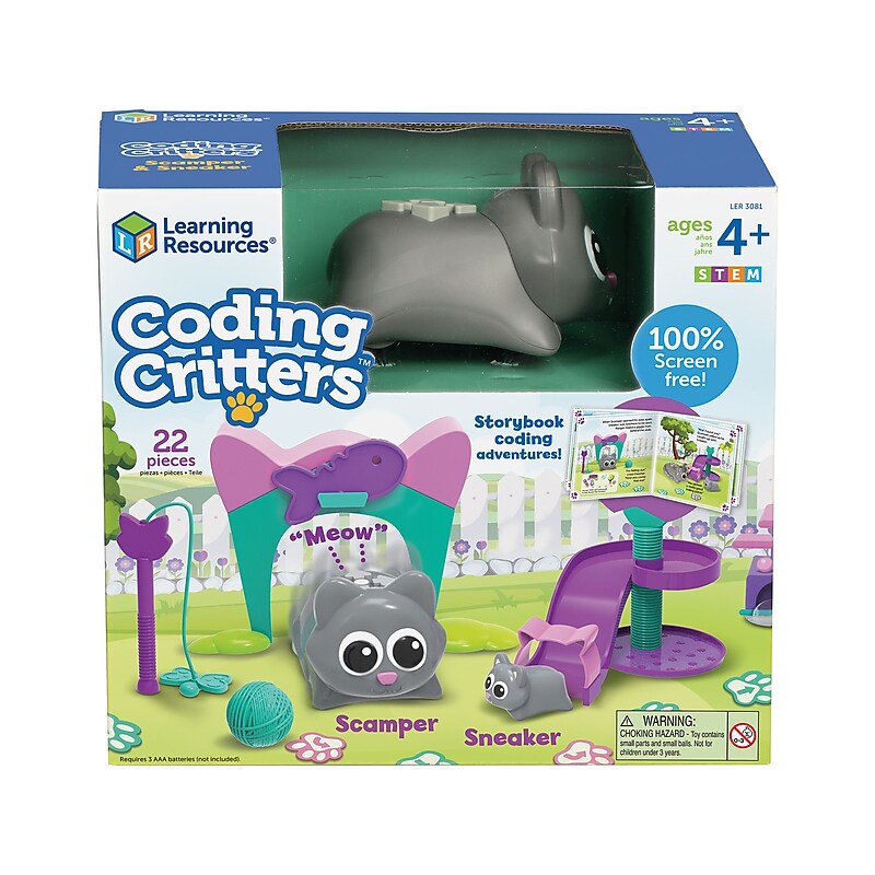 Learning Resources Coding Critters Scamper & Sneaker, 22 Pieces/Set (LER3081) image 1