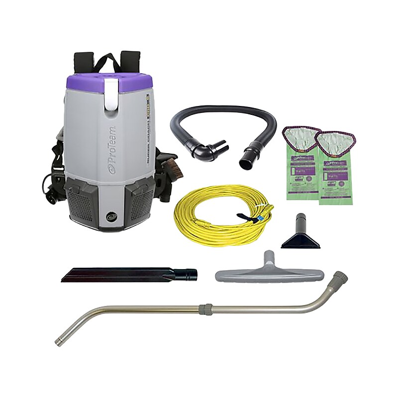 ProTeam Super Coach Pro 6 Backpack Vacuum, Gray/Purple (107307) image 1