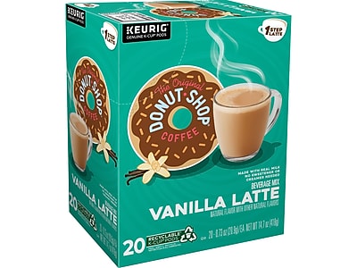 The Original Donut Shop One Step Vanilla Latte Coffee Keurig K-Cup Pods Light Roast 20/Box (381779)