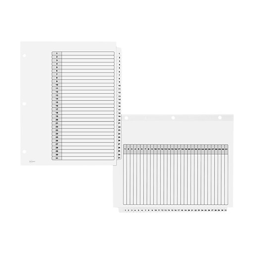 Avery Ready Index Table of Contents Paper Dividers, 131 Tabs, White, 6