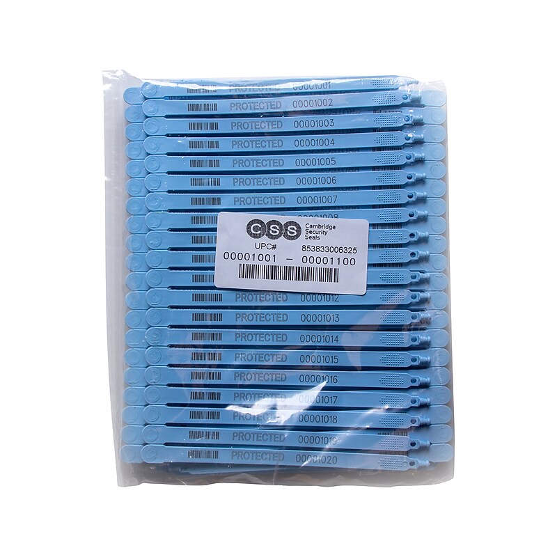 Cambridge Security Seals Plastic Truck Seals, 7.5", Blue, 100/Carton (PTS13158) image 1