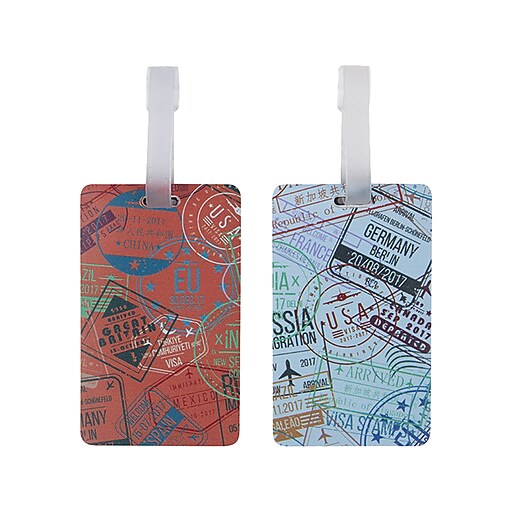 Travelon Passport Stamps Luggage Tag, Multicolored (13450000) Staples