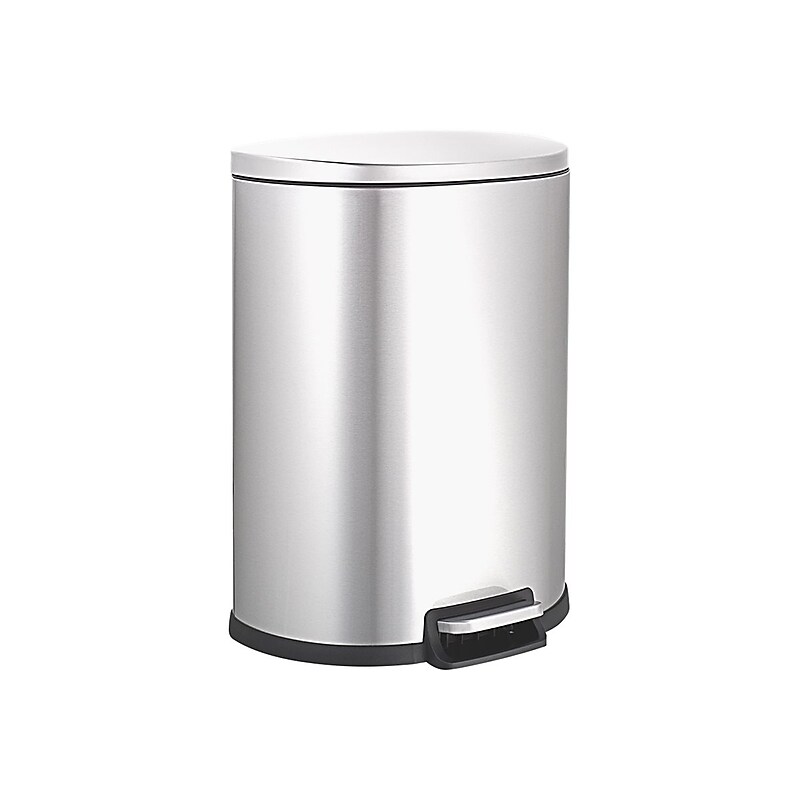Nine Stars Stainless Steel Step Trash Can, 13.21 gal., Silver (SOT-50-3) image 1