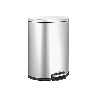 Nine Stars Stainless Steel Step Trash Can, Silver, 13.21 gal. (SOT-50-3)