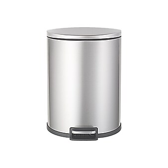 Nine Stars Stainless Steel Step Trash Can, Silver, 13.21 gal. (SOT-50-3)