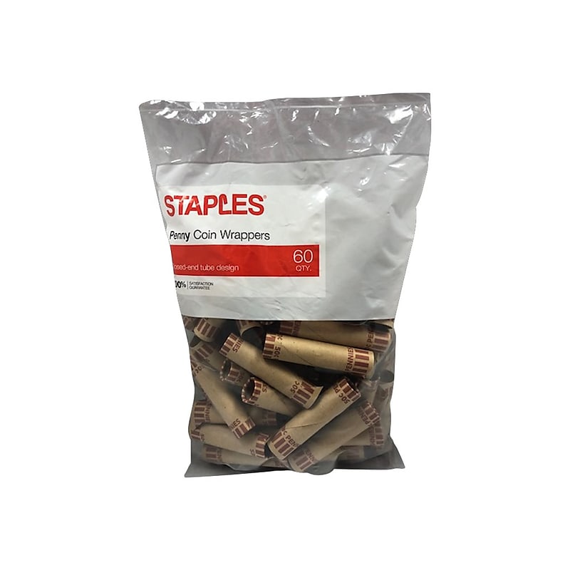 Staples Penny Coin Wrappers, Natural, 60/Pack (60160) image 1