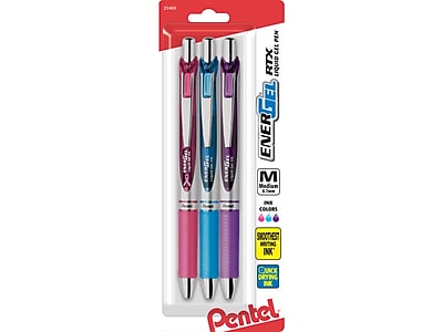 Pentel EnerGel Pearl RTX Retractable Gel Pen Violet I 2 Pack 0.7mm Needle Tip