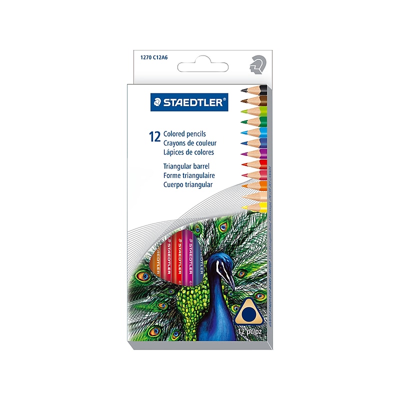 Staedtler Triangular Colored Pencils, Assorted Colors, 12/Pack (1270 C12A6) image 1