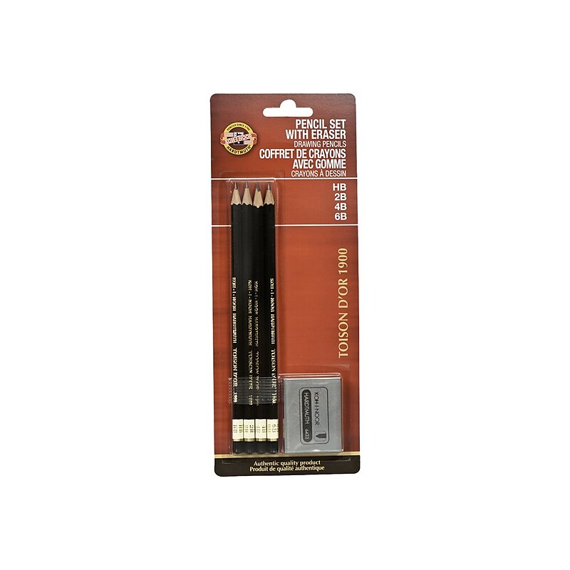 KOH-I-NOOR TOISON D'OR Classic Graphite Pencils, Black Lacquer, 4/Pack (FA1900.4SET) image 1
