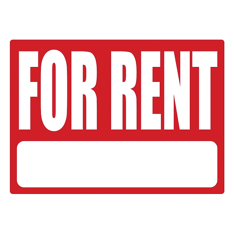 Cosco For Rent Outdoor Sign, 16" x 22", Red/White (098073) image 1