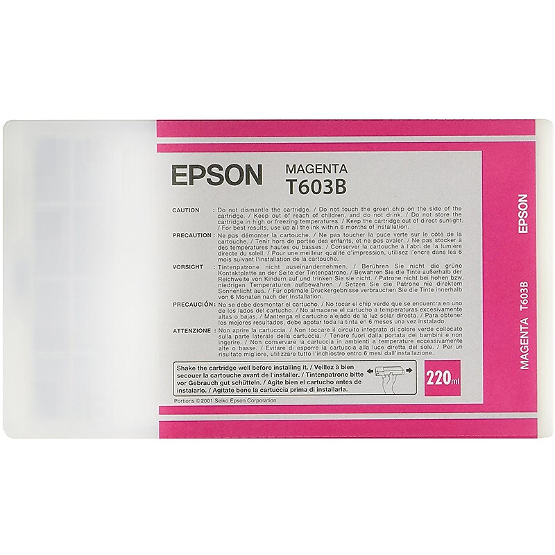 Epson T603 Magenta Standard Yield Ink Cartridge, Each image 1