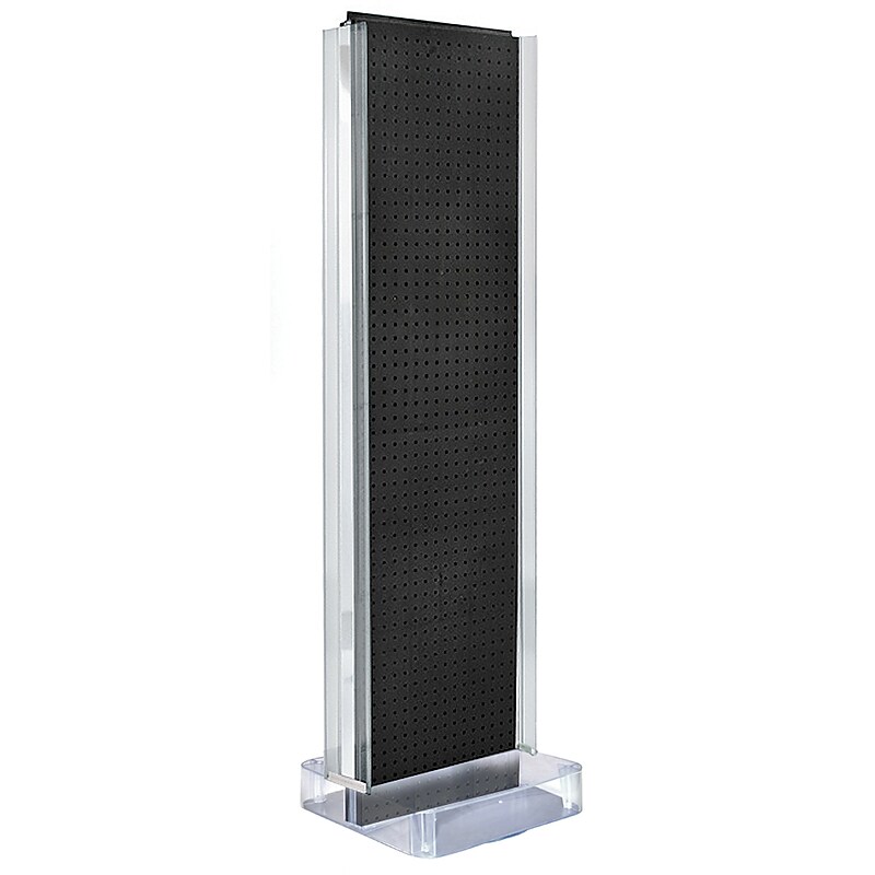 Two-Sided Pegboard Floor Display w/ C-Channel Sides on Studio Base. Panel Size: 16"W x 60"H, Black (700778-BLK) image 1